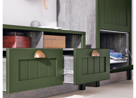 Модульная гостиная "Прованс" композиция #1 Дип зелёный, Раус