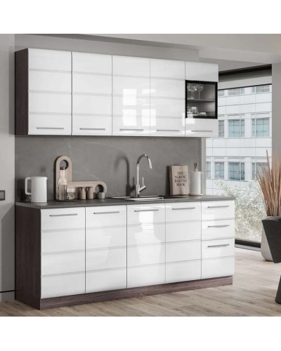 Инесса кухня 2.0 м Белый глянец Анкор светлый, Раус