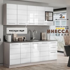 Инесса кухня 2.0 м Белый глянец Анкор светлый