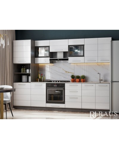 Инесса кухня 2.0 м Белый глянец Анкор светлый, Раус
