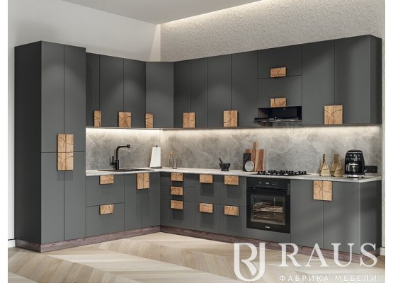 Монро кухня 2м Графит матовый, Раус