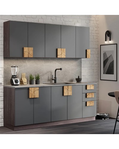 Монро кухня 2м Графит матовый, Раус