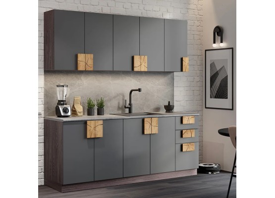 Монро кухня 2м Графит матовый, Раус