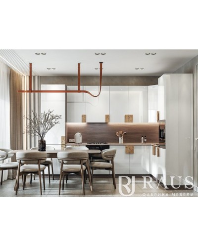 Монро кухня 2м Белый глянец, Раус