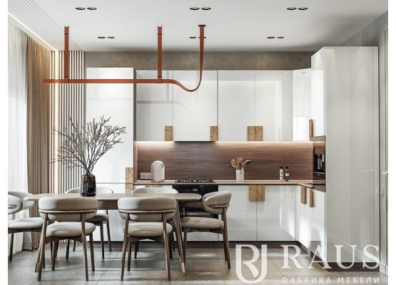 Монро кухня 2м Белый глянец, Раус