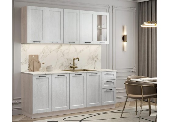 Квадро кухня 2.0 м Графит и Айсберг, Раус