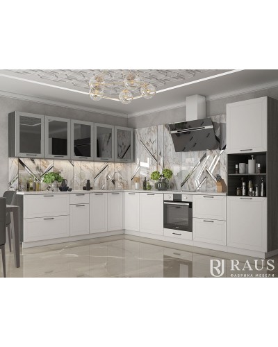 Глэдис 1.6 м кухня Белый снег Грей, Раус