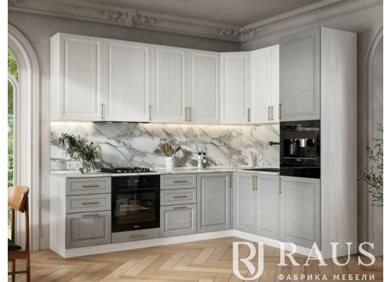 Кухня Люкс 2м Браш белый, Раус