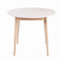 Круглый стол Рэй-d900 (Беленый дуб/Белая эмаль) нераскладной