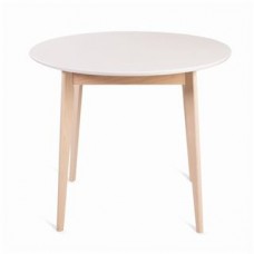 Круглый стол Рэй-d900 (Беленый дуб/Белая эмаль) нераскладной