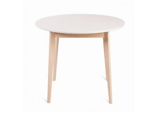 Круглый стол Рэй-d900 (Беленый дуб/Белая эмаль) нераскладной