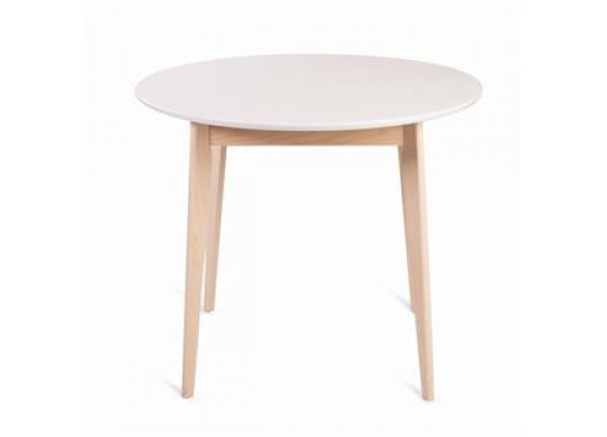 Круглый стол Рэй-d900 (Беленый дуб/Белая эмаль) нераскладной, Поставщик №78