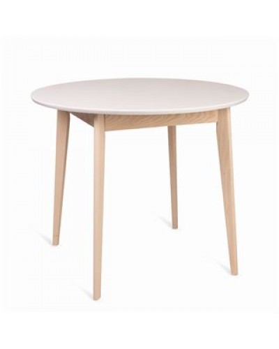 Круглый стол Рэй-d900 (Беленый дуб/Белая эмаль) нераскладной - 1