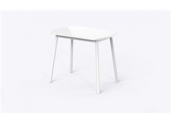 Стол РАУНД раздвижной со стеклом 94(124)х64, Белый/Белый, Поставщик №78