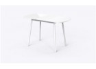 Стол РАУНД раздвижной со стеклом 94(124)х64, Белый/Белый, Поставщик №78