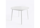 Стол круглый РАУНД раздвижной со стеклом D100(137х100) см, Белый/Белый, Поставщик №78