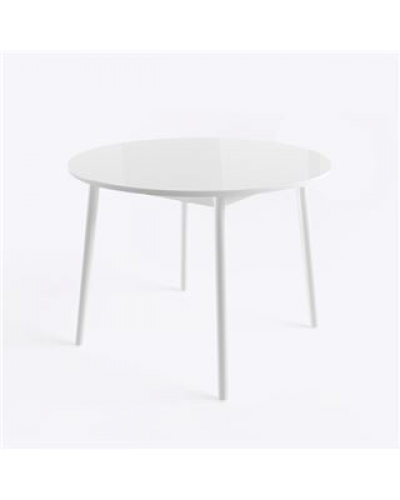 Стол круглый РАУНД раздвижной со стеклом D100(137х100) см, Белый/Белый