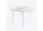 Стол круглый РАУНД раздвижной со стеклом D100(137х100) см, Белый/Белый, Поставщик №78