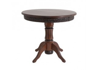 Стол "Милорд" (90х120 + юбка) т.орех+патина черный