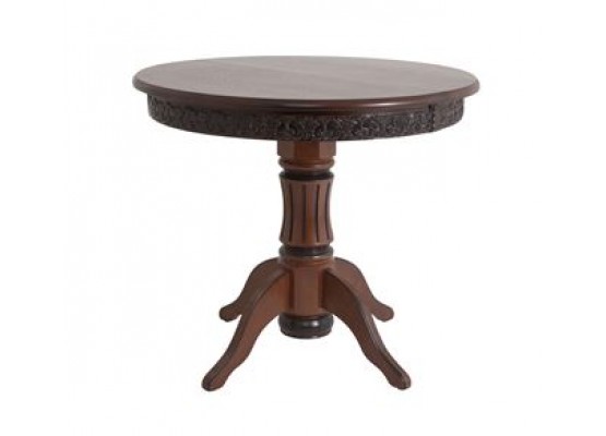 Стол "Милорд" (90х120 + юбка) т.орех+патина черный, Поставщик №78