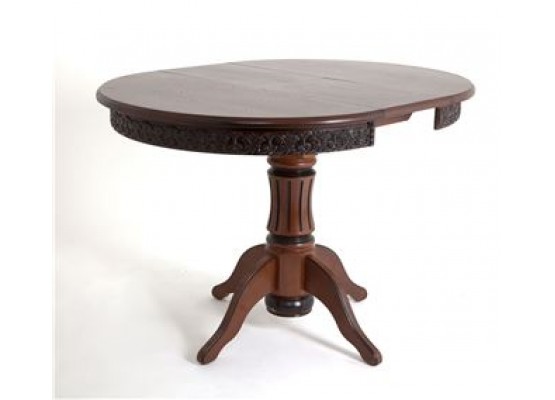 Стол "Милорд" (90х120 + юбка) т.орех+патина черный, Поставщик №78