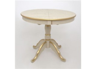 Стол Круглый (Патина золото) Слоновая кость