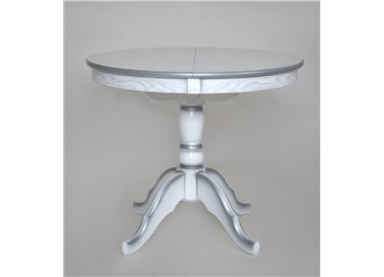 Стол Круглый (Патина серебро) Белый, Поставщик №78