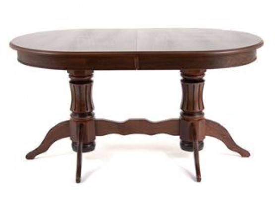 Стол овальный "Милорд-150" 90х150х200 (темный орех/патина темная), 