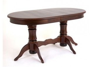 Стол овальный "Милорд-150" 90х150х200 (темный орех/патина темная)