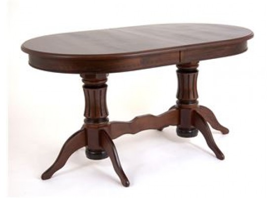 Стол овальный "Милорд-150" 90х150х200 (темный орех/патина темная), 