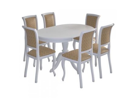 Стол "Эгина-2" (Белый/шпон бук) тип 2, Поставщик №78