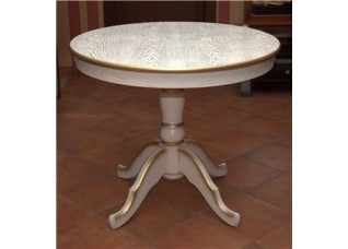 Стол Круглый (Белый / патина золото)