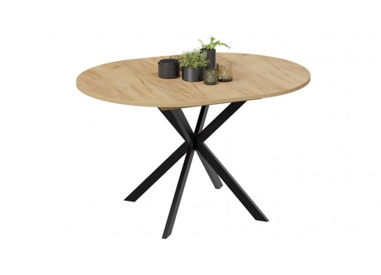 Стол обеденный раздвижной «Мэдисон» Тип 1 Черный, Светло-коричневый, ТриЯ