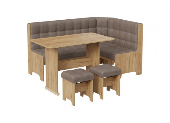 Кухонный уголок «Флорида» Светло-коричневый, Бледно-коричневый, ТриЯ