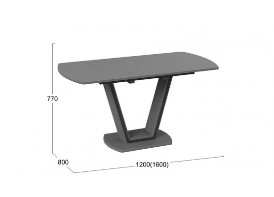 Стол обеденный «Дели» Тип 2 Серый, ТриЯ