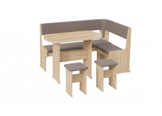 Кухонный уголок «Рио» Светло-коричневый, Серо-коричневый