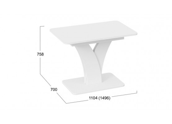Стол обеденный раздвижной «Люксембург» Тип 2 Белый, ТриЯ