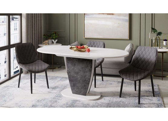 Стол обеденный «Монреаль» Тип 1 Белый, Серый, ТриЯ