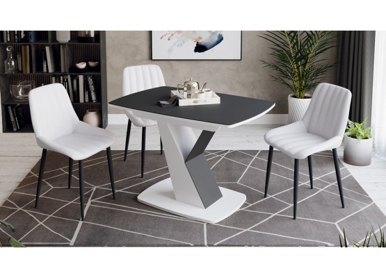 Стол обеденный «Гарда» Тип 1 Белый, Черный, ТриЯ