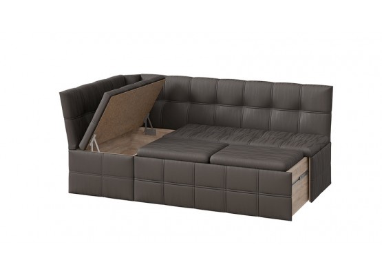 Скамья угловая «Домино» со спальным местом исп. 2 Кожзам, ТриЯ