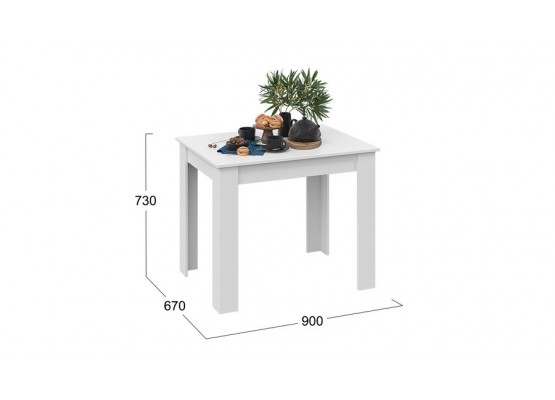 Стол обеденный «Промо» тип 1 - 011.000.000 Белый, ТриЯ