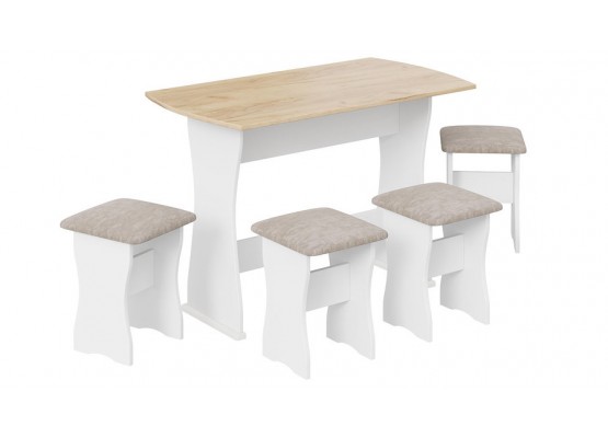 Обеденная группа тип 1 - МФ-101.006 Белый, Светло-коричневый, ТриЯ
