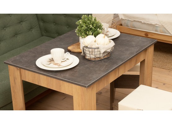 Стол обеденный «Промо» тип 1 - 011.000.000 Светло-коричневый, Асфальтный, ТриЯ