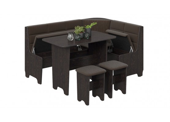 Кухонный уголок «Техас» Исп.2 Темно-коричневый, Коричневый, ТриЯ