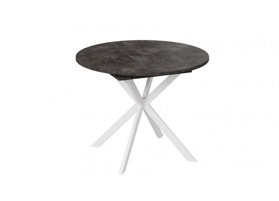 Стол обеденный раздвижной «Мэдисон» Тип 1 Белый, Асфальтный, ТриЯ