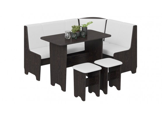 Кухонный уголок «Техас» Исп.1 Темно-коричневый, Белый, ТриЯ