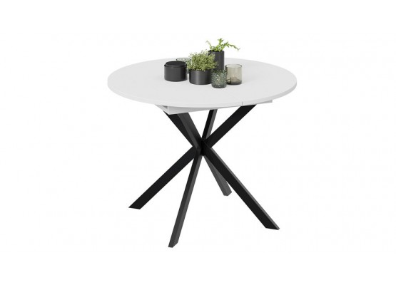 Стол обеденный раздвижной «Мэдисон» Тип 1 Черный, Белый, ТриЯ