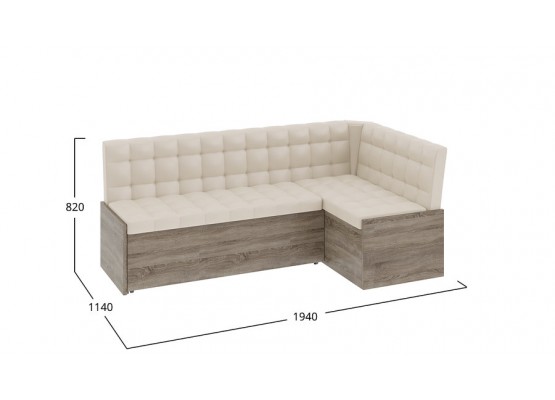 Скамья угловая «Форест» со спальным местом Кожзам, ТриЯ