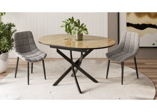 Стол обеденный «Diamond» Тип 3 - КМ+02.68.000.168 Черный, Светло-коричневый