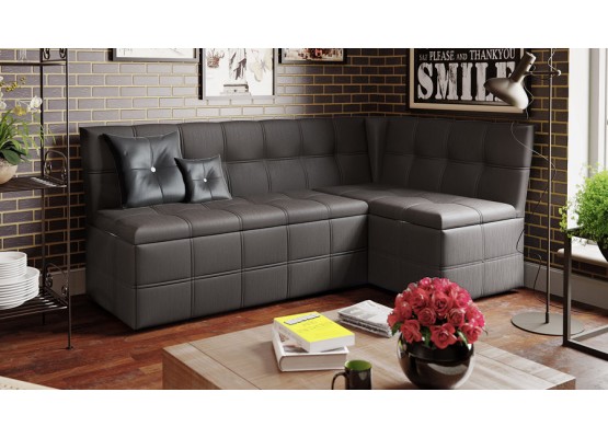 Скамья угловая «Домино» со спальным местом исп. 2 Кожзам, ТриЯ